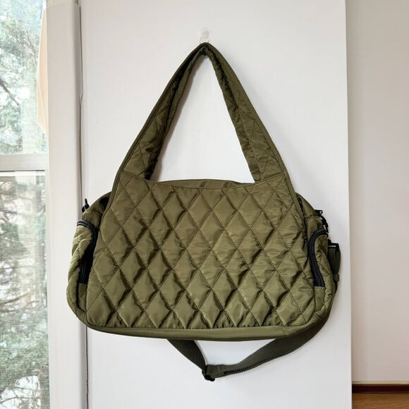 New Free People Movement Quilted Duffle Bag Tote in Green FP Movement - Picture 4 of 10